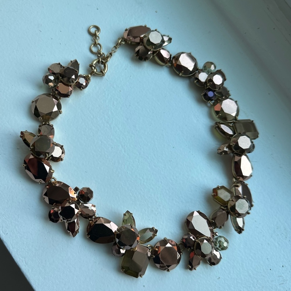J.Crew Crystal Statement Necklace - Gold Semi-Translucent